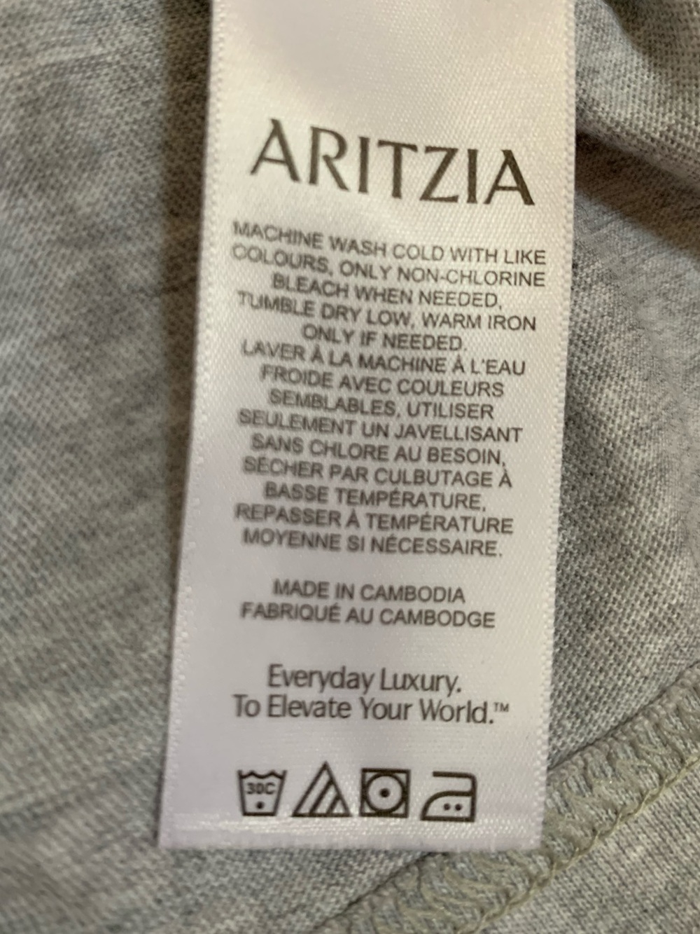 TNA Aritzia Soft Feels Ace T-Shirt Gray Navy Varsity 3/4 Sleeve Size Small NWOT - Picture 7 of 8